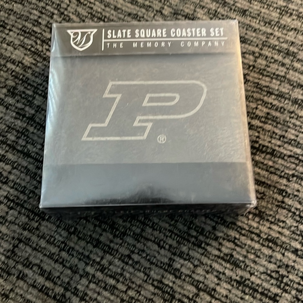 Purdue Slate Square Coaster Set